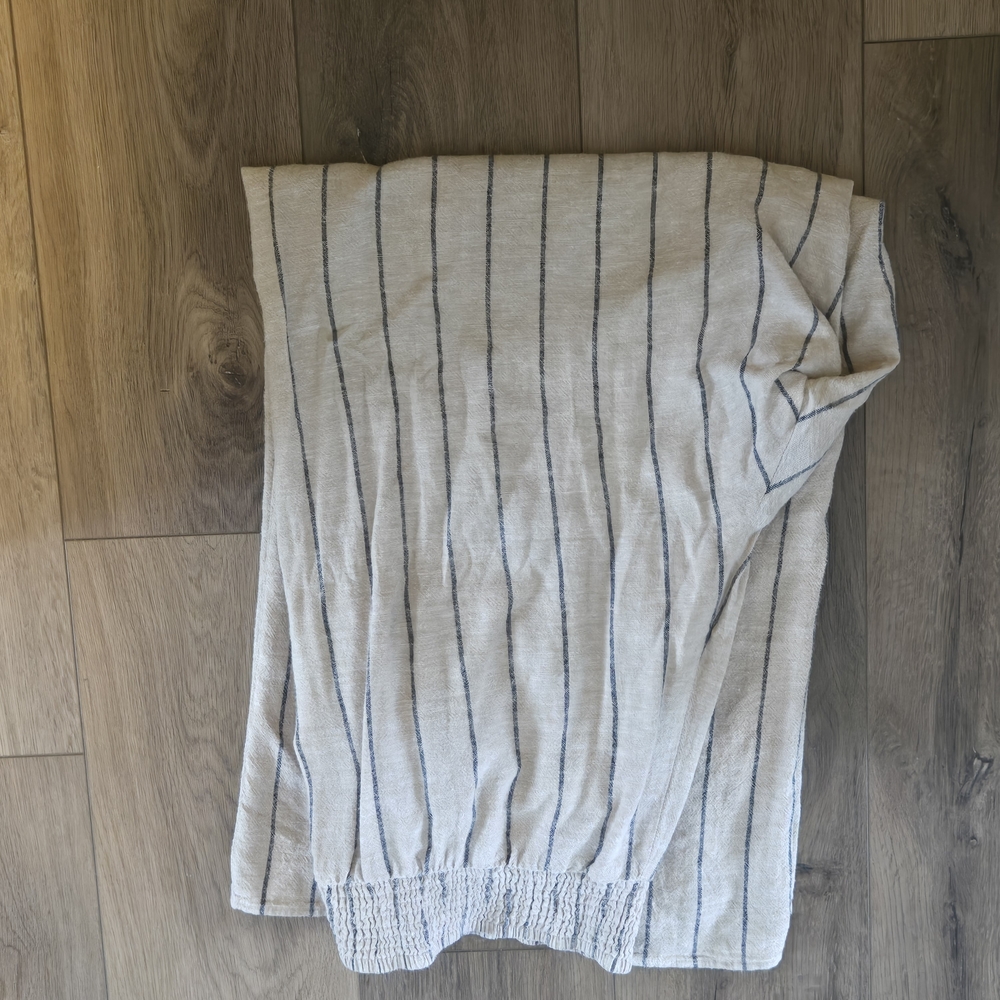 Striped Lightweight Knit Skirt - Cream and Navy